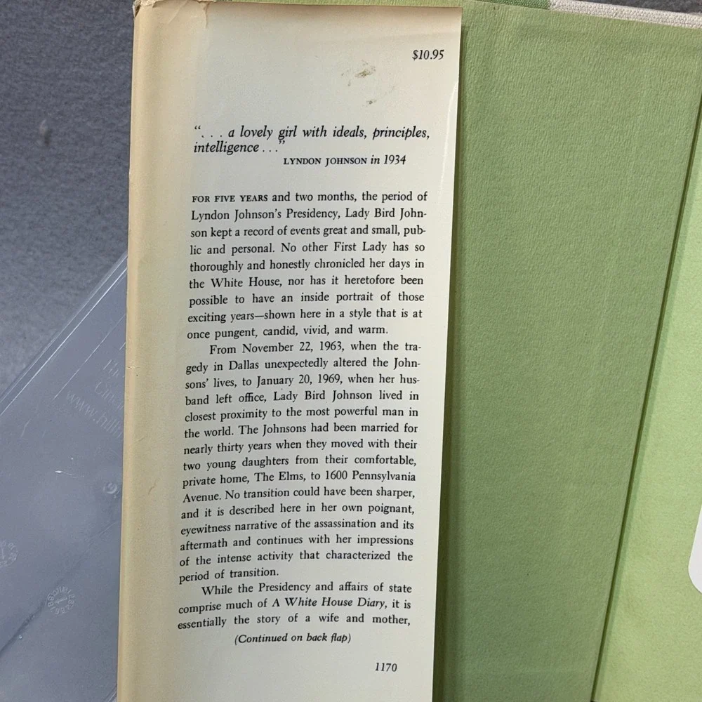 1970 First Edition A White House Diary Lady Bird Johnson HC DJ LBJ Austin TX